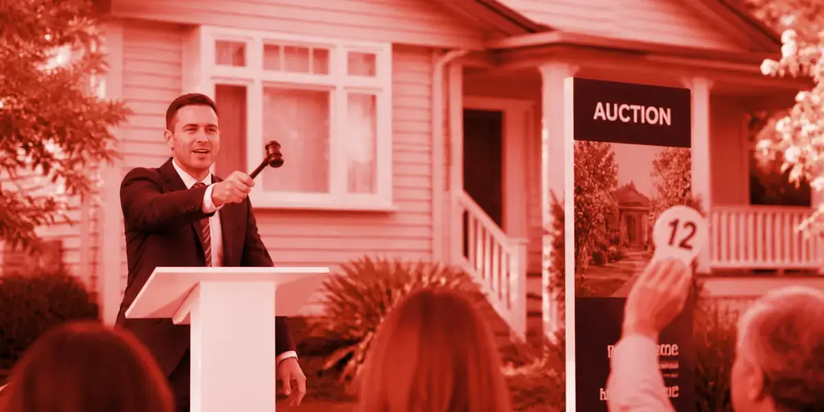 NZ house auction - red tone overlay